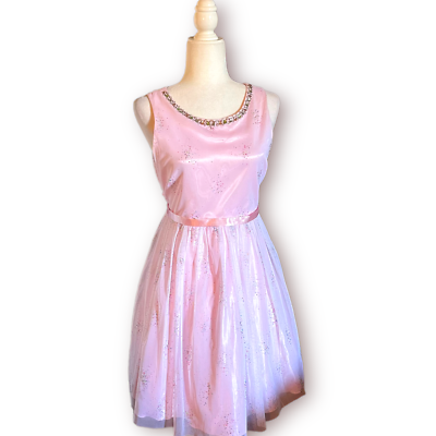 GIRLS COTTON CANDY COLOR SLEEVELESS BABY DOLL DRESS W RHINESTONE & TULLE  UNDER | eBay