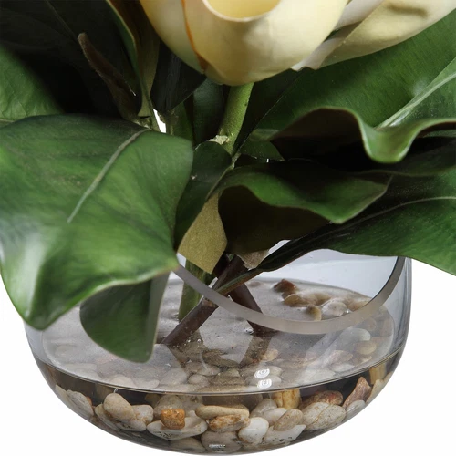 UTTERMOST 60144 CELIA SILK MAGNOLIA BLOSSOM ACCENT GLASS VASE WITH FAUX WATER - Picture 3 of 3