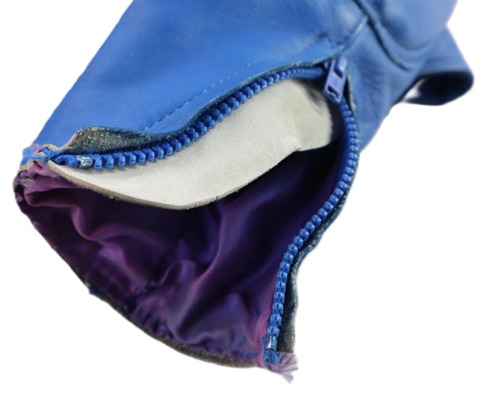 Chaqueta Acolchada De Colección Años 80 90 FOX RACING Hombre’s S Cuero Azul Motocicleta Motocross Foto 4 de 4