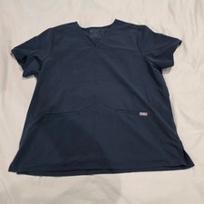 FIGS Technical Collection Scrub Top Mens XXL Navy Blue Excellent V-Neck Pockets