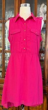 New Indulge Pink Large Shirt Hi lo Chiffon Dress