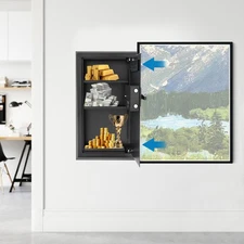 Black Modern Wall-mounted Safe Safe With Keys Hidden Wall safe Combination Lock
