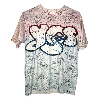 Vintage 1991 Yes Band T Shirt All Over Print Brockum Roger Dean 