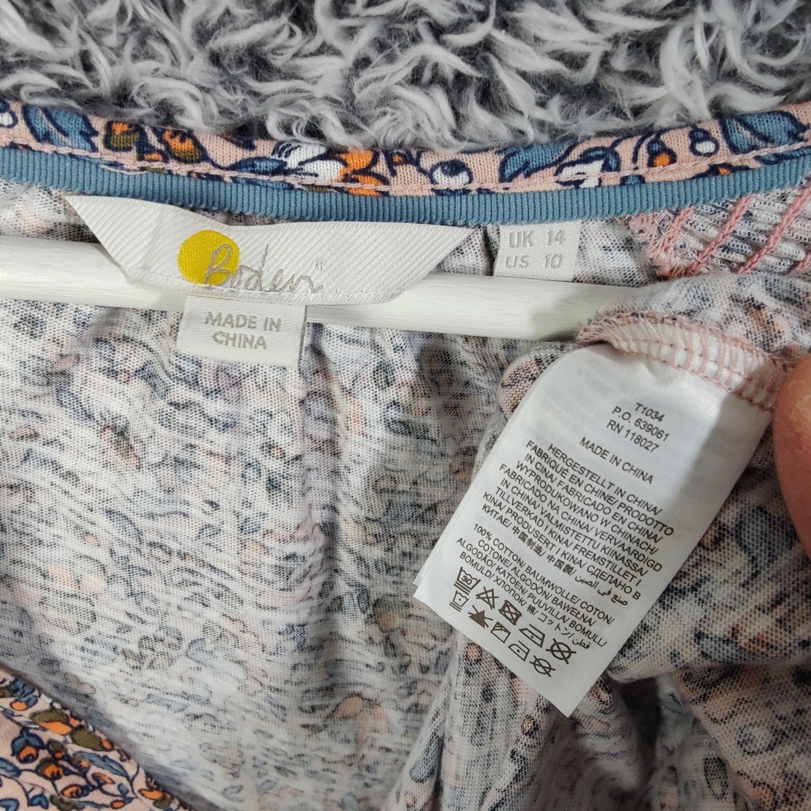 Boden Cottage Peasant Dark Fairy Floral VNeck Long Sleeve Blouse Top Women 10