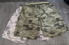 Lot of 2 Fabletics The Fundamental Short Grey  Green Camo Pattern Size Medium