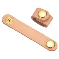 2Pcs Leather Handbag Strap Shortener, Top Handle Keeper for Handbag, Light Brown