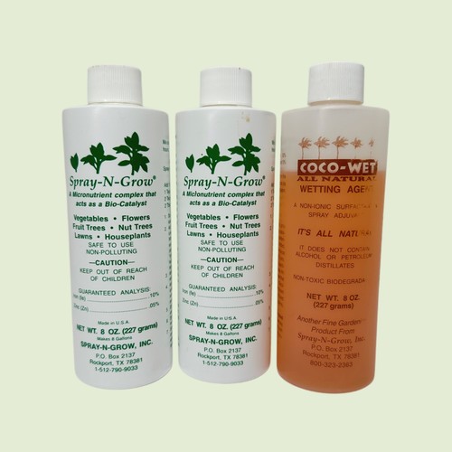 Spray-N-Grow 3 Bottle = 2 Micro Nutrient Complex and 1 Coco-Wet 8 oz