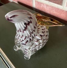 Vintage Italian Murano Venetian Red/White Rab...