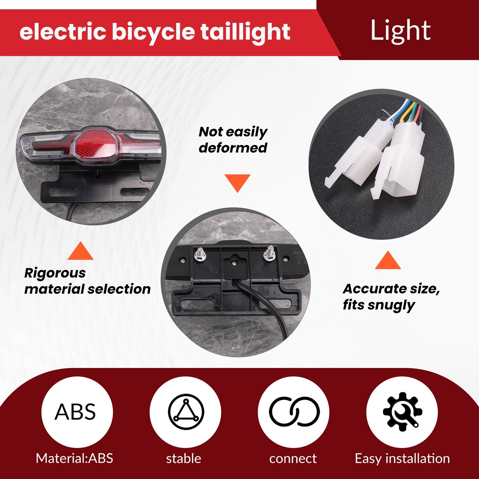 Luce Elettrica per Bici Elettrica un 5 Luci Posteriori per Bicicletta Elett6500 foto 4