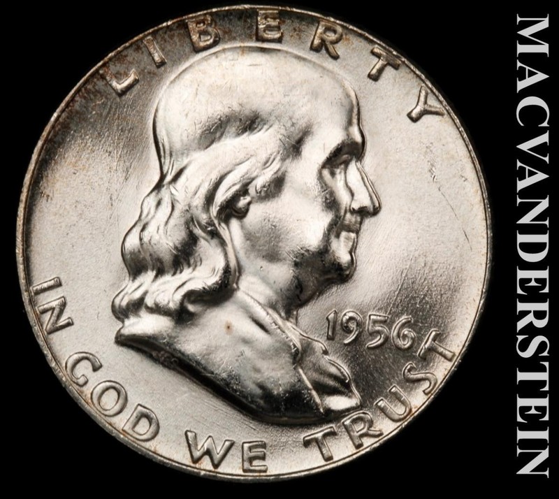 1956 Silver Franklin Half Dollar - Choice Gem Brilliant Unc  Lustrous  #L6578