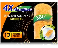 Heavy Duty Multi Surface 360 Heavy Duty 12 Duster Refills  1 Handle, Compa