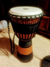 Meinl Earth Rhythm Original African-Style Rope-Tuned Wood Djembe with Bag Medium