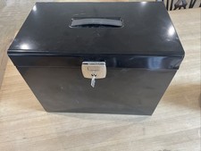 Mobile Filing Cabinet Lockable Black Metal slight damage to corner