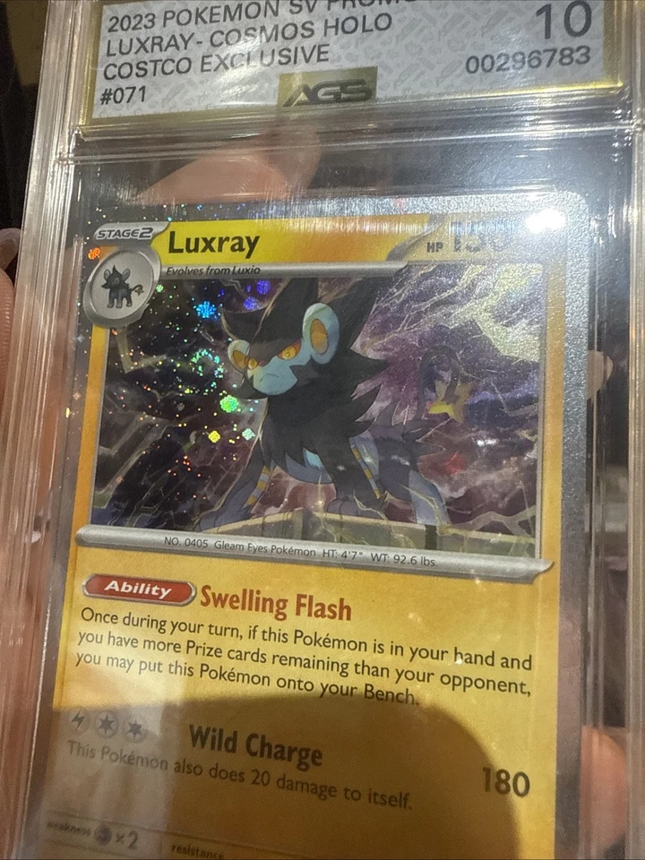 2023 Luxray Paldea Evolved #71 COSMOS Holo Costco Promo W/2 Swirls Graded AGS 10 - Image 2 of 4