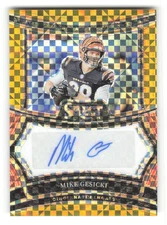 2024 Panini Select Signature Gold Prizm #SP-MGI Mike Gesicki AUTO 9/10 Bengals