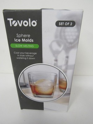 Set Of 2 TOVOLO Sphere Ice Molds Stackable Slow Melting New In Box Ships Free