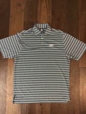 FootJoy FJ Men  s Golf Polo Shirt Striped Performance Short Sleeve Blue Black L