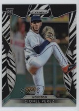 2019 Panini Prizm Tier II Zebra Prizm 52/99 Cionel Perez #185 Rookie RC