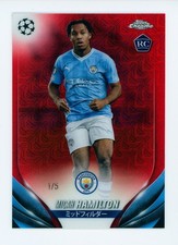2023-24 Micah Hamilton Topps Chrome Japan Red Mojo Refractor Rookie Card 1/5. rookie card picture