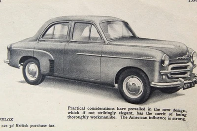 Original 1951 Autocar extracted road test: VAUXHALL VELOX, 2275cc - Imagen 1 de 4