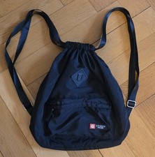 Turnbeutel Rucksack in schwarz mit verstellbaren Trägern