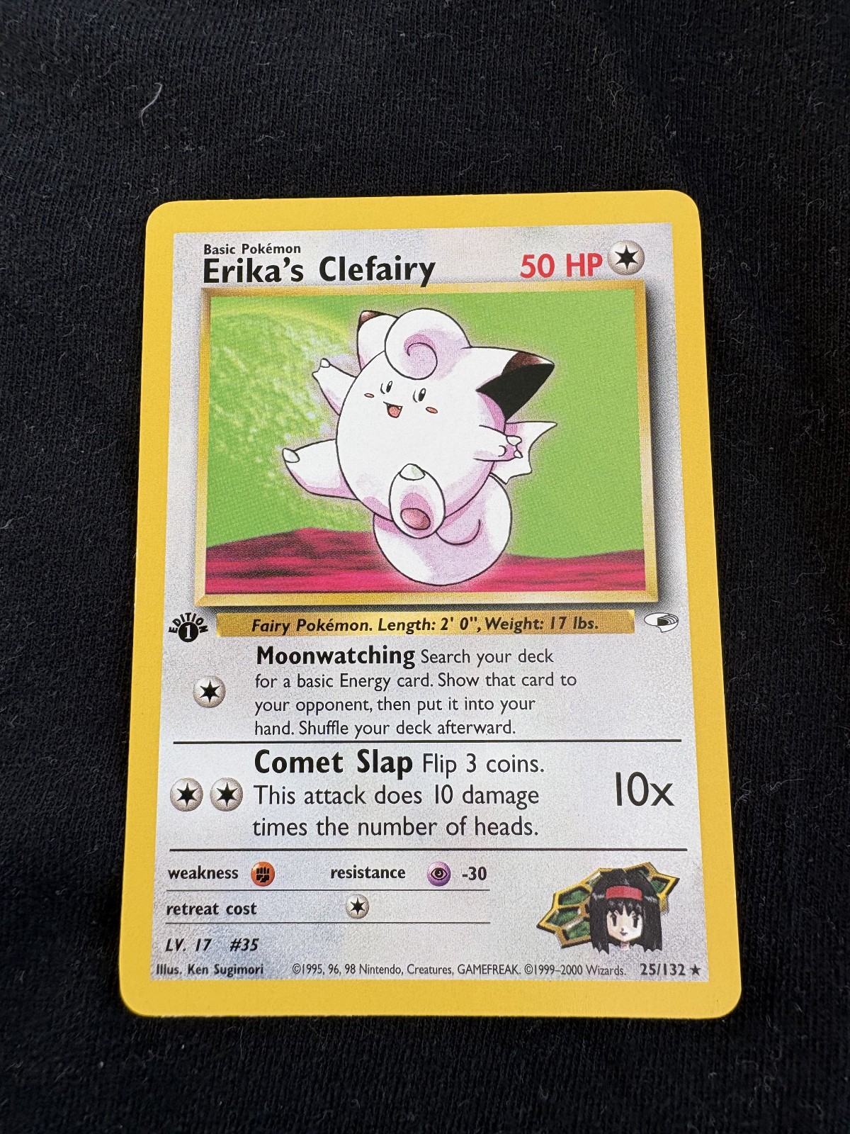 Erika's Clefairy 25/132 Gym Heroes Pokemon 1st Edition Good Condition