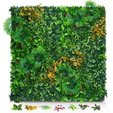 Grass Wall Panels, 20"x20" 12pcs Artificial Grass Backdrop Wall with Tropical...