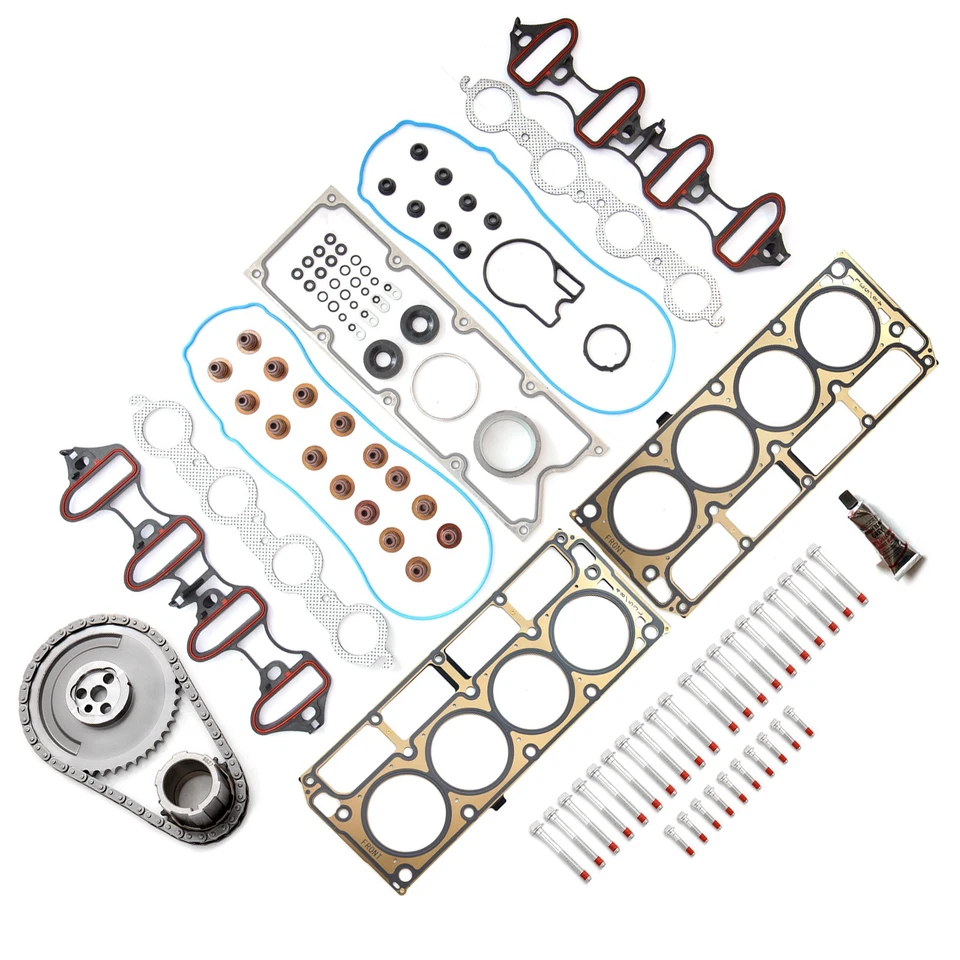✔Kit de cadena de distribución Kit de pernos de cabeza Juego de juntas de cabeza MLS para GMC Savana 1500 5,3 L 07 Foto 2 de 4