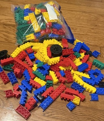 Vintage Flexiblocks Manipulative Jumbo Building Lot (2 Bags)