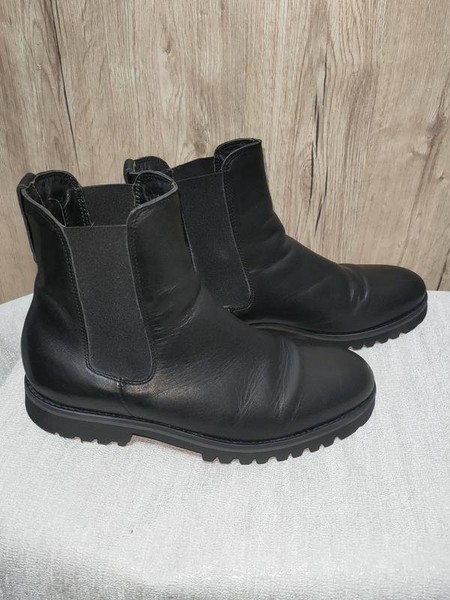 Women Navyboot Boots Black Leather 37 #B8J5
