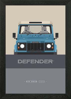 Defender Blue Desert Gerahmtes Wandbild Poster Leinwanddruck Bild
