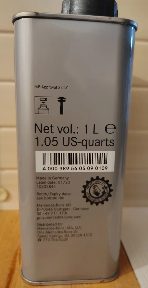 Líquido de frenos original Mercedes-Benz DOT4 Plus MB 331.0 - 1 litro Foto 3 de 3