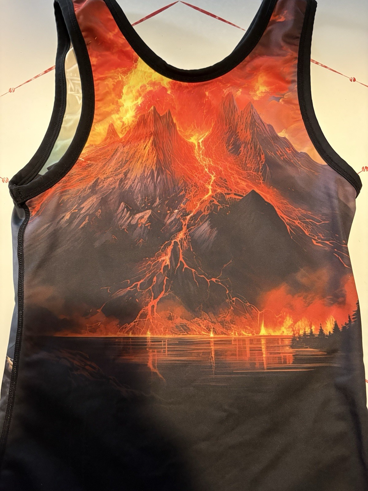 Nearfall USA Singlet Size: YL Reversible Gently Used See Pics! Wolf And Warrior!