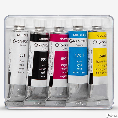 Caran d'Ache : Studio Gouache : Set of 5x10ml Tubes - Picture 1 of 2