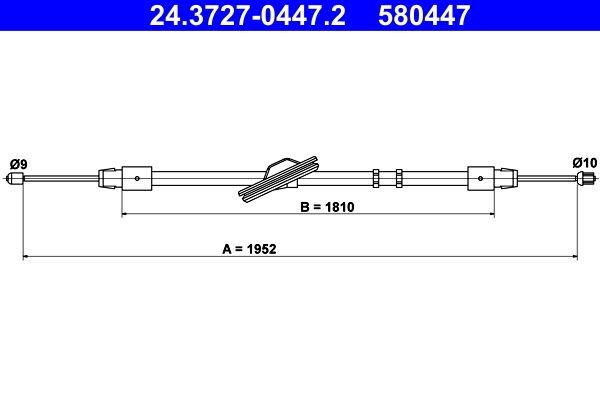 NEU - ATE 24.3727-0447.2 Seilzug, Feststellbremse FüR MERCEDES-BENZ-image