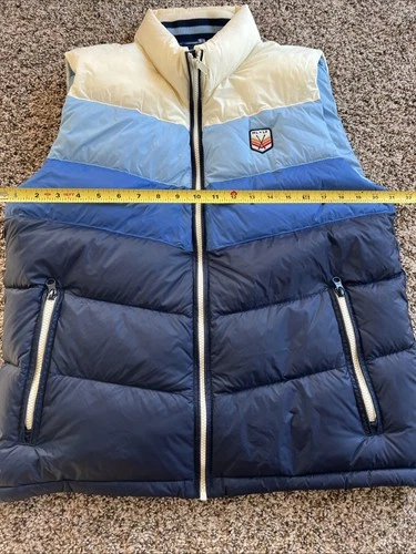 Marine Layer x Lost & Found Sz Medium Whistler Puffer Vest Blue Colorblock Down image 7