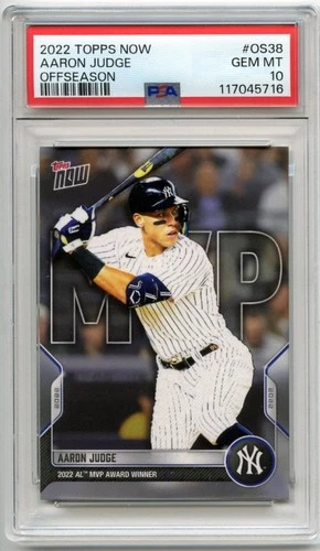 PSA 10 Gem Mint AARON JUDGE 2022 Topps Now Offseason #OS38 AL MVP Award Winner
