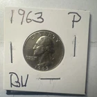 1963-P Washington Silver Quarter Coin, CH/BU/GEM, Beautiful Condition