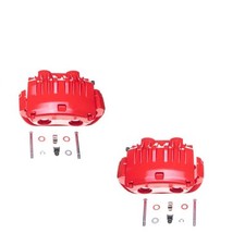 Front Cobra Style Brake Calipers Powder Coated Red Pair Mustang 1994-2004