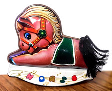 Vintage Tin Wind Up Rocking Horse 7 Inches Tall  Wide