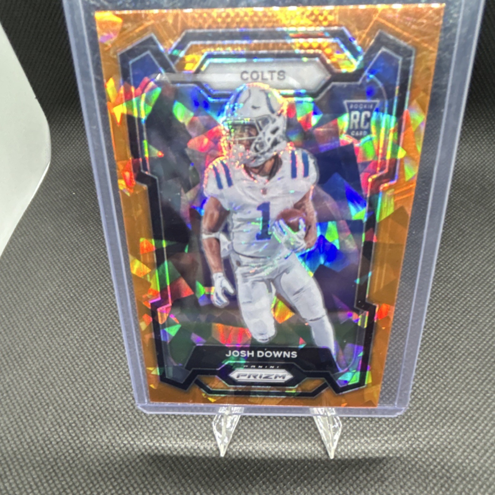 2023 PANINI PRIZM JOSH DOWNS ORANGE CRACKED ICE ROOKIE #345 COLTS NFL