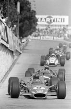 Graham Hill Lotus 49B Ford leads Jo Siffert Lotus 49 Ford John Sur- Old Photo