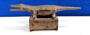 FLORIDA CROCODILE ALLIGATOR BRASS PAPERWEIGHT PENCIL SHARPENER  3 INCH SIZE