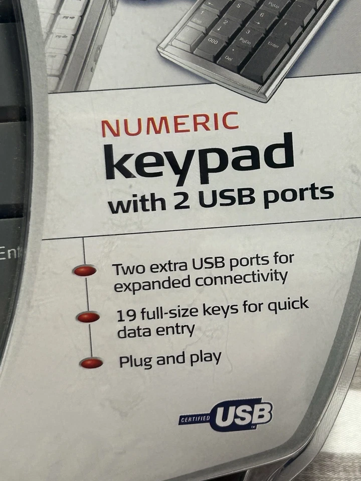 Targus Numeric Keypad with 2 USB ports for PC New/Sealed #19 - Image 4 of 4