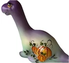 Fenton mulled Mosser made dinosaur purple with an orange pumpkin excellent signe