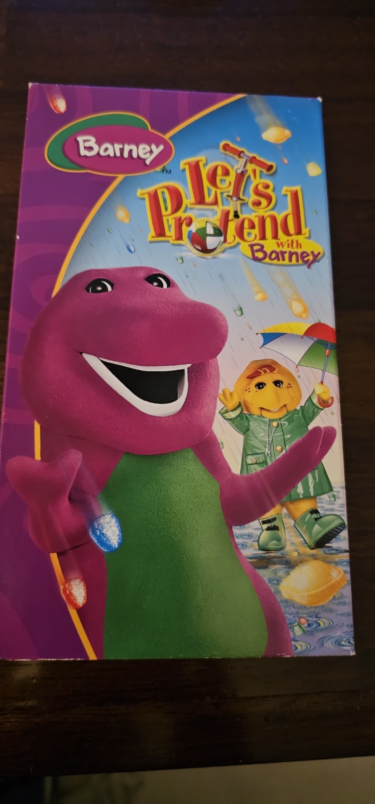 Barney: Let's Pretend with Barney (1993 VHS) White Tape