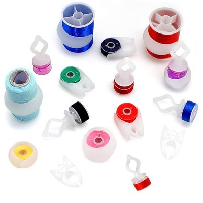 Fbshicung 60pcs Semi Clear Silicone Thread Spool Savers, Includes 20 Thread S...