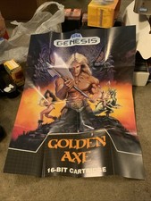 Original SEGA Genesis Golden Axe Promo Poster Never Hung Vintage 1990
