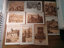 Lithographic Prints Heidelberg Set Of 8 Pub Prop ??