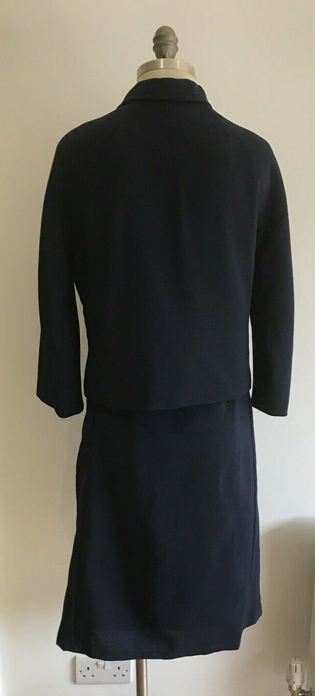 Rare1950s "Miss Worth" Navy Blue Skirt Suit, 19.5" armpit to armpit approx. 4